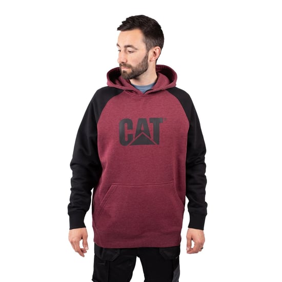 Caterpillar Raglan Baumwoll Herren Rot Kapuzenpullover - Image 1