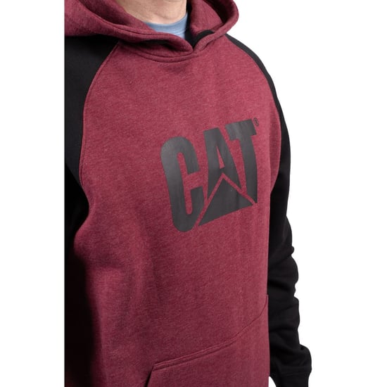 Caterpillar Raglan Baumwoll Herren Rot Kapuzenpullover - Image 5