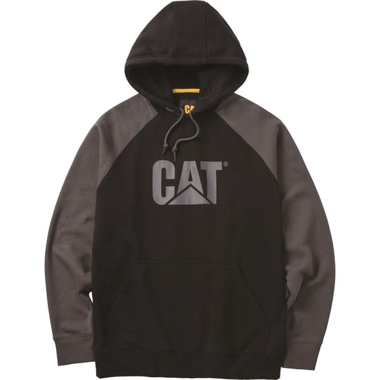 Caterpillar Raglan Baumwoll Herren Schwarz Kapuzenpullover - Image 4