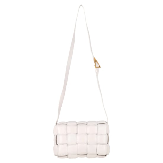 Bottega Veneta Gepolsterte Kassetten-Umhängetasche aus weißem Leder - Image 3