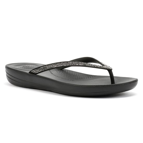 FitFlop Iqushion Sparkle Damen Gummizehenstegsandalen In Schwarz - Image 2