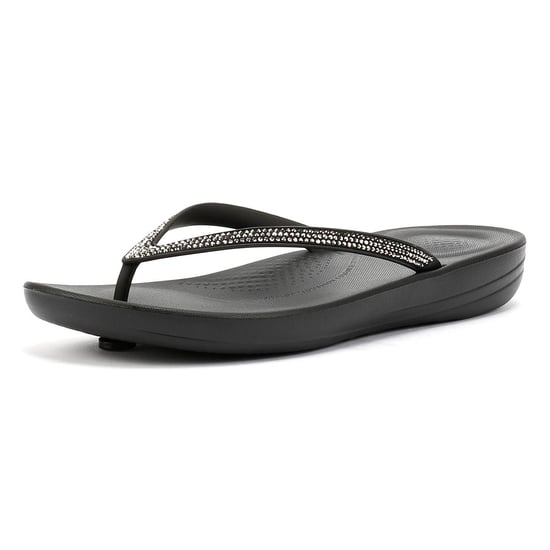 FitFlop Iqushion Sparkle Damen Gummizehenstegsandalen In Schwarz - Image 3