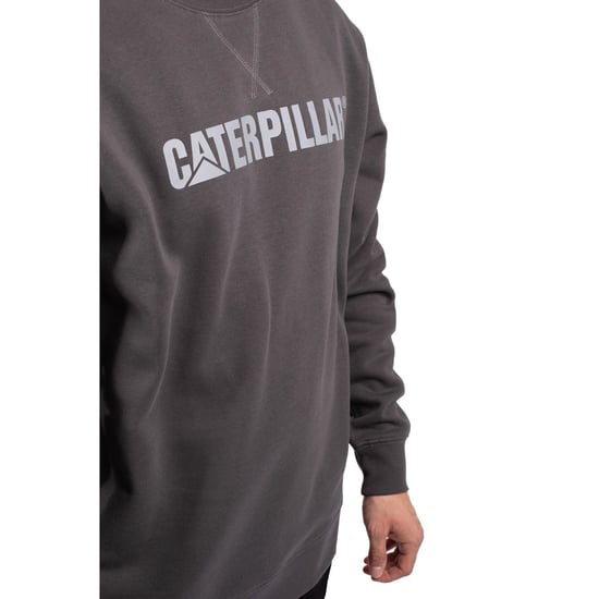 Caterpillar mittelgewichtiger Rundhals Baumwolle Herren Graues Sweatshirt - Image 6