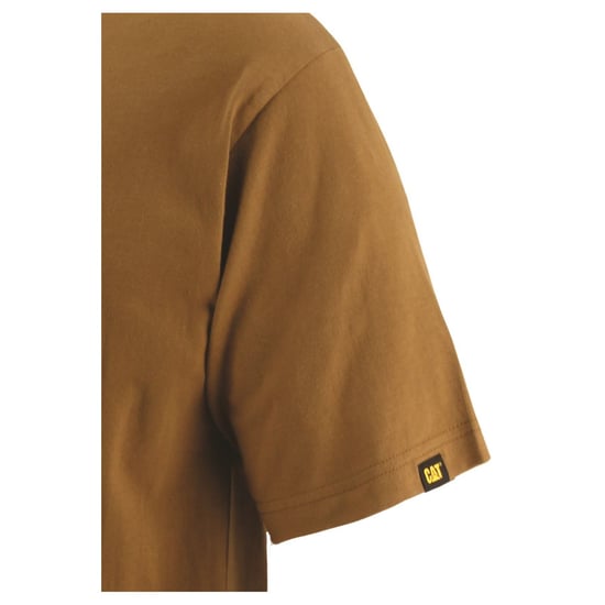 Caterpillar Markenlogo Baumwoll-Herren T-Shirt Bronze - Image 4
