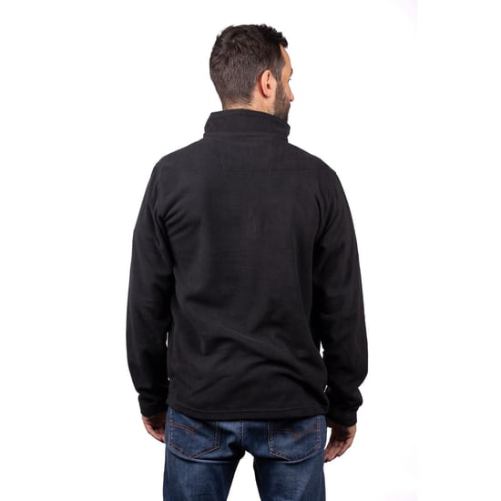 Caterpillar Cat Mikrofleece Viertelzip Polyester Herren Schwarz Sweatshirt - Image 2