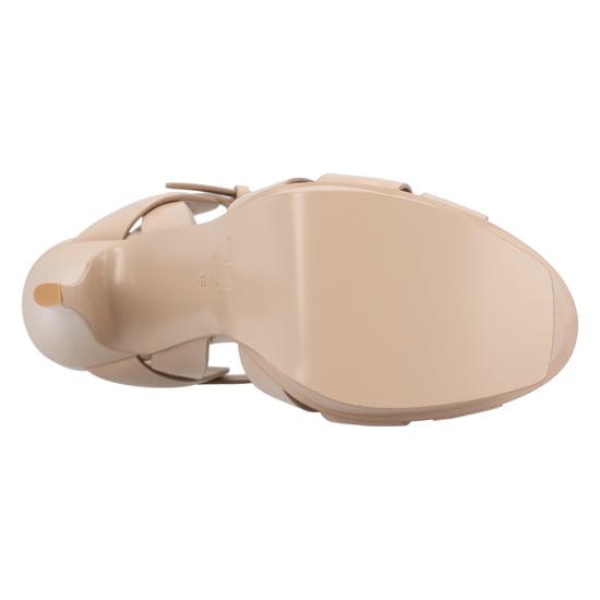 Saint Laurent Tribute Plateausandalen Aus Glattleder Beige - Image 4