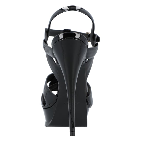 Saint Laurent Tribute Plateausandalen Aus Lackleder Schwarz - Image 3