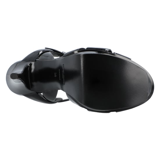 Saint Laurent Tribute Plateausandalen Aus Lackleder Schwarz - Image 4