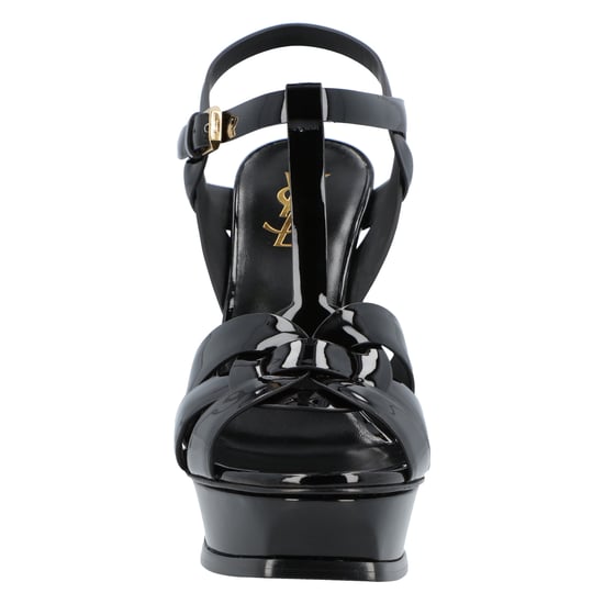 Saint Laurent Tribute Plateausandalen Aus Lackleder Schwarz - Image 5