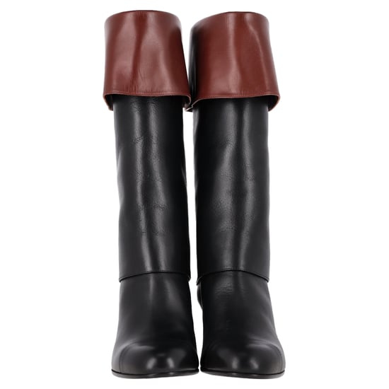 Chanel CC Foldover-Halbstiefel aus schwarzem Leder - Image 2