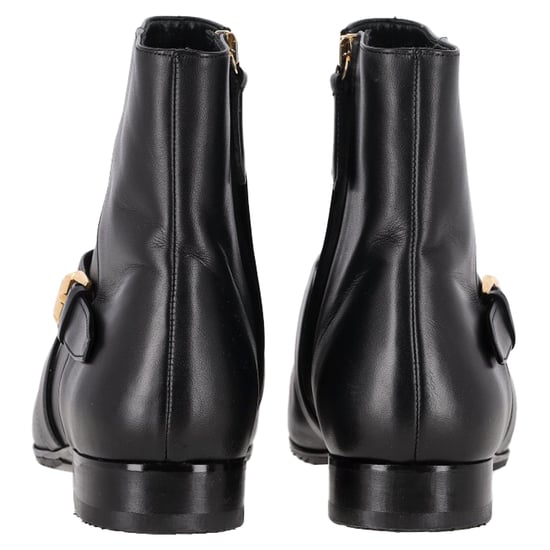 Versace Medusa Ankle Boots mit Schnalle aus schwarzem Leder - Image 5