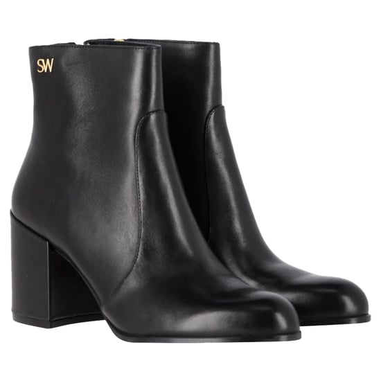 Stuart Weitzman – Quinn – Ankle Boots mit Blockabsatz aus schwarzem Leder - Image 4