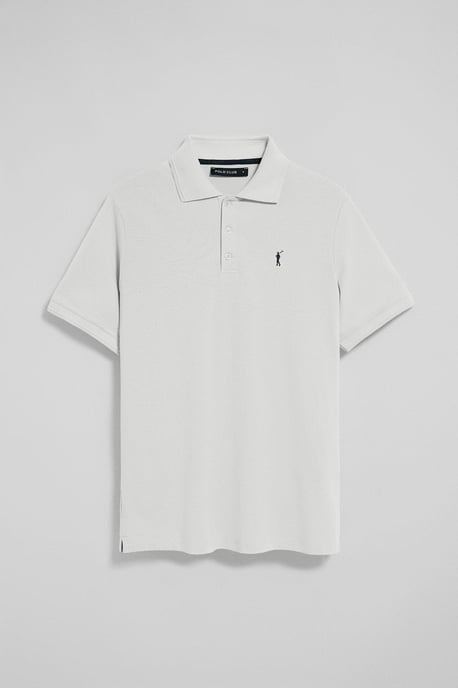 Kurzärmliges Poloshirt weiß mit drei Knöpfen und Rigby Go Logo - Image 3