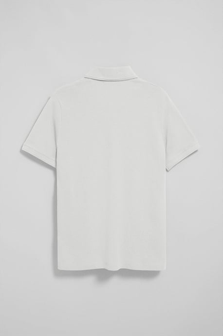 Kurzärmliges Poloshirt weiß mit drei Knöpfen und Rigby Go Logo - Image 5