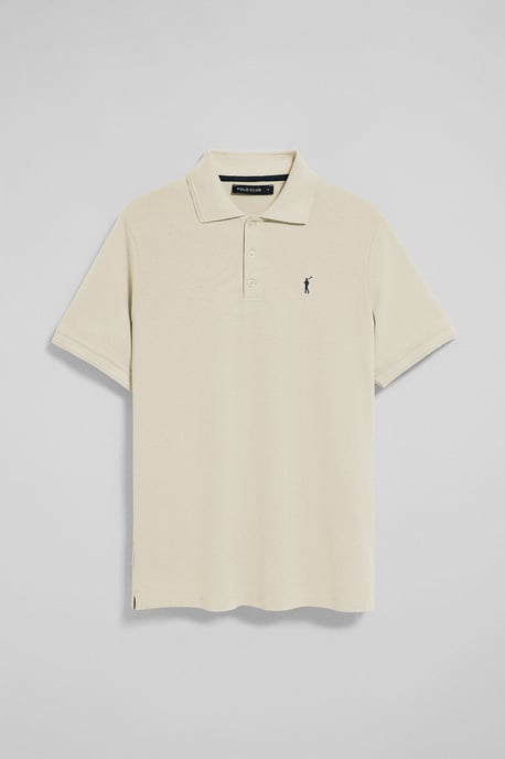 Kurzärmliges Poloshirt beige mit drei Knöpfen und Rigby Go Logo - Image 3