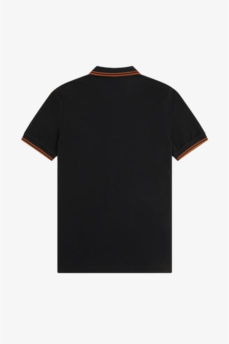 Fred Perry Herren Twin Tipped Poloshirt in Schwarz - Image 2