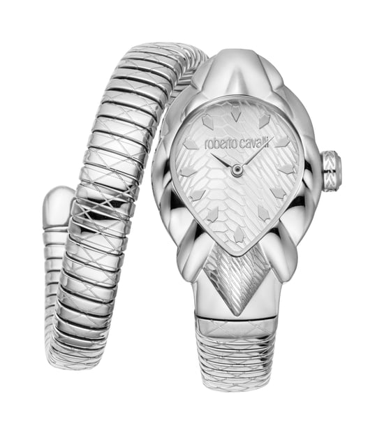 Silberne Schlange Edelstahl Uhr - Image 1