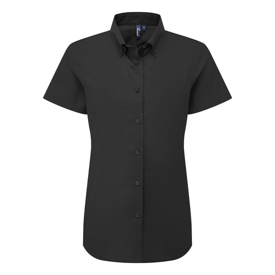 Premier - "Supreme" Formelles Hemd für Damen kurzärmlig (Schwarz) - Image 1