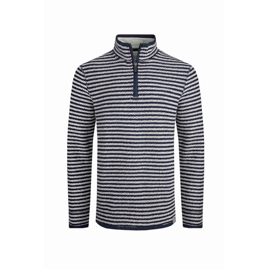 Weird Fish - "Shorling" Pullover mit kurzem Reißverschluss für Herren (Ecru) - Image 1