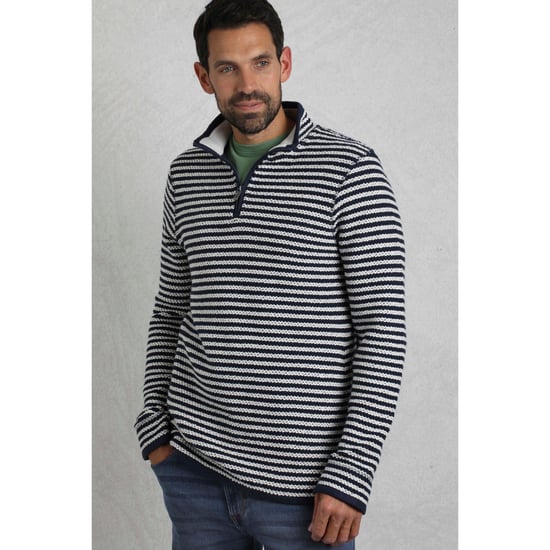 Weird Fish - "Shorling" Pullover mit kurzem Reißverschluss für Herren (Ecru) - Image 3