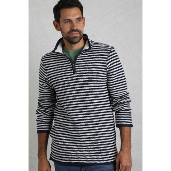 Weird Fish - "Shorling" Pullover mit kurzem Reißverschluss für Herren (Ecru) - Image 6