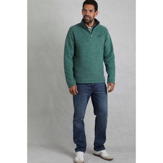 Weird Fish - "Newark" Fleece-Oberteil mit kurzem Reißverschluss für Herren (Blattgrün) - Image 3