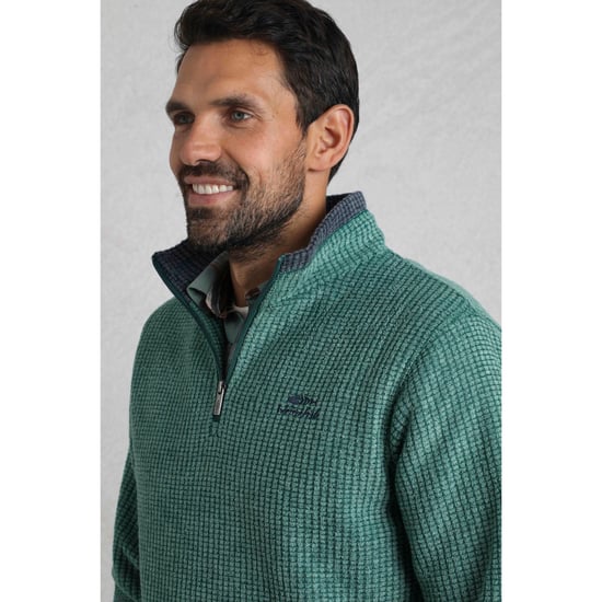 Weird Fish - "Newark" Fleece-Oberteil mit kurzem Reißverschluss für Herren (Blattgrün) - Image 4