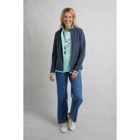 Weird Fish - "Ariana" Fleecejacke Durchgehender Reißverschluss für Damen (Reiches Marineblau) - Image 3