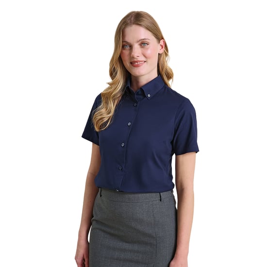 Premier - "Supreme" Formelles Hemd für Damen kurzärmlig (Marineblau) - Image 2