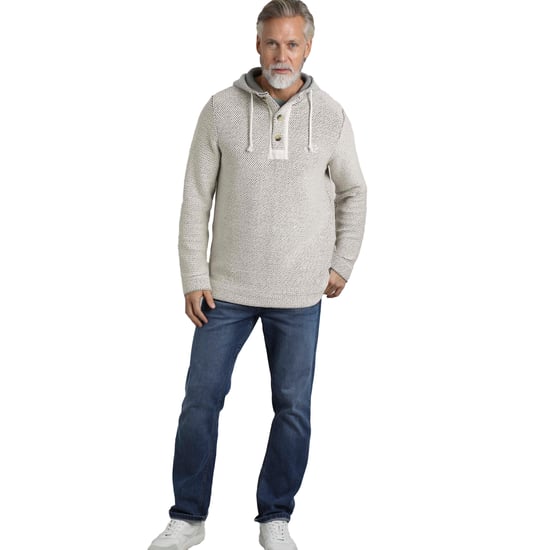 Weird Fish - "Bakersfield" Kapuzenpullover Knopfhals für Herren (Ecru) - Image 4