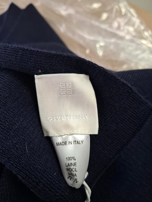 Givenchy Logo-Schal aus navyblauem Wolle - Image 6