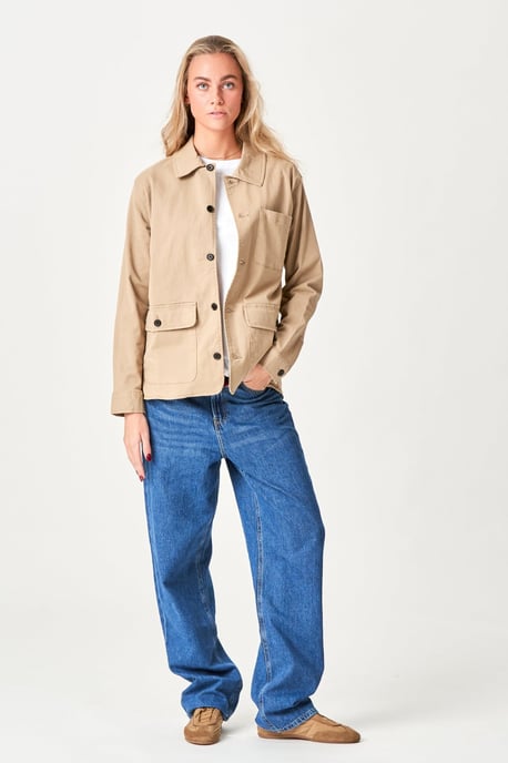 Hemdjacke aus Twill – Beige - Image 3