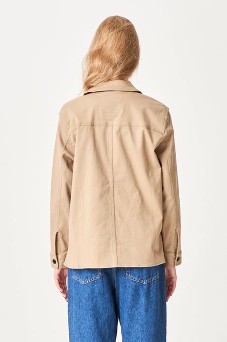 Hemdjacke aus Twill – Beige - Image 4