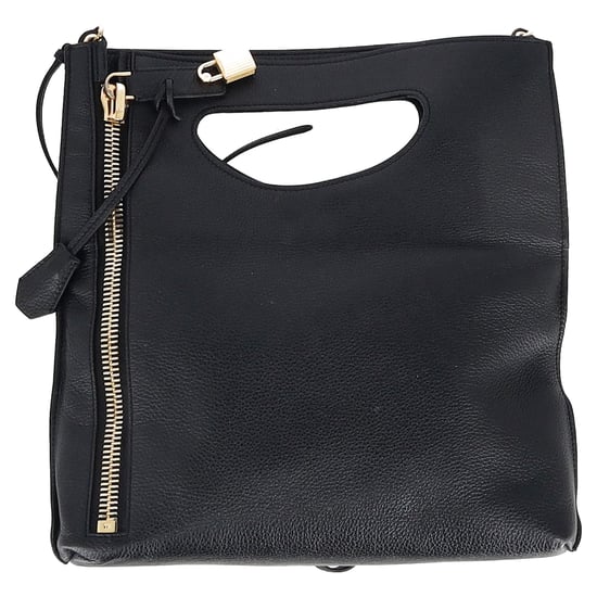 Tom Ford Schultertasche mit Griff oben aus schwarzem Leder - Image 4