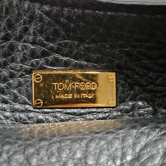 Tom Ford Schultertasche mit Griff oben aus schwarzem Leder - Image 6