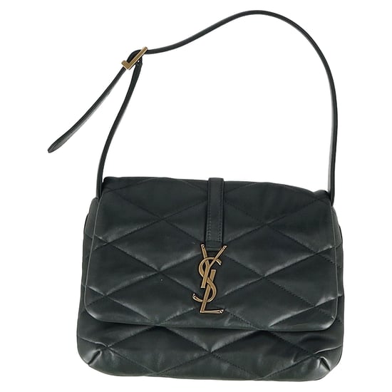 Saint Laurent Le 57 Flap YSL Schultertasche aus grünem gestepptem Leder - Image 1