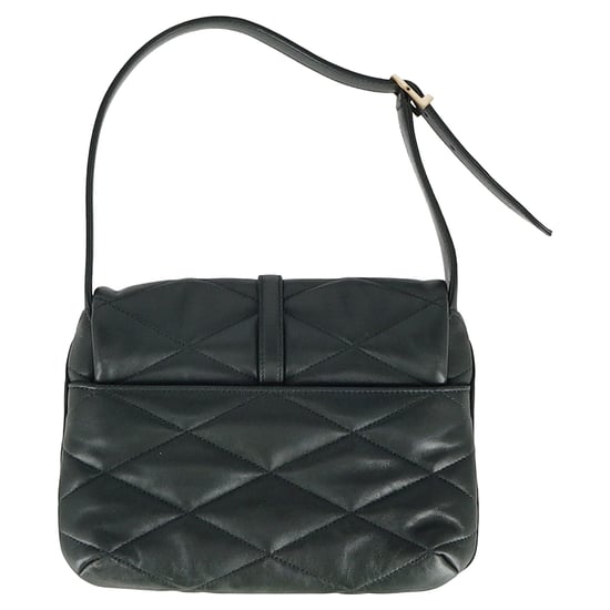 Saint Laurent Le 57 Flap YSL Schultertasche aus grünem gestepptem Leder - Image 2