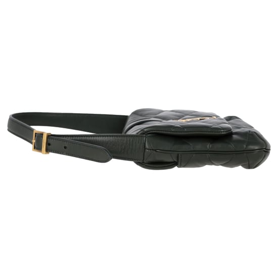 Saint Laurent Le 57 Flap YSL Schultertasche aus grünem gestepptem Leder - Image 3