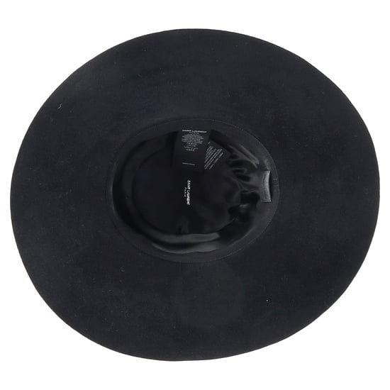Saint Laurent Ribbon Band Flacher Sommerhut aus schwarzer Wolle - Image 4