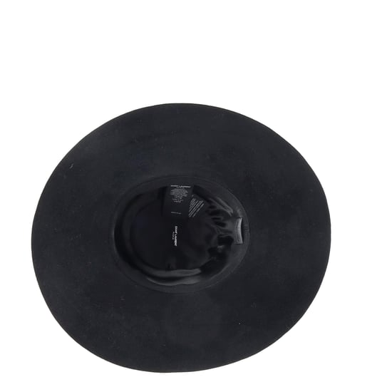 Saint Laurent Ribbon Band Flacher Sommerhut aus schwarzer Wolle - Image 6