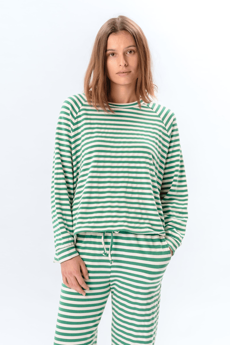 Gestreiftes Langarm-Regular-Fit – Grün - Image 1