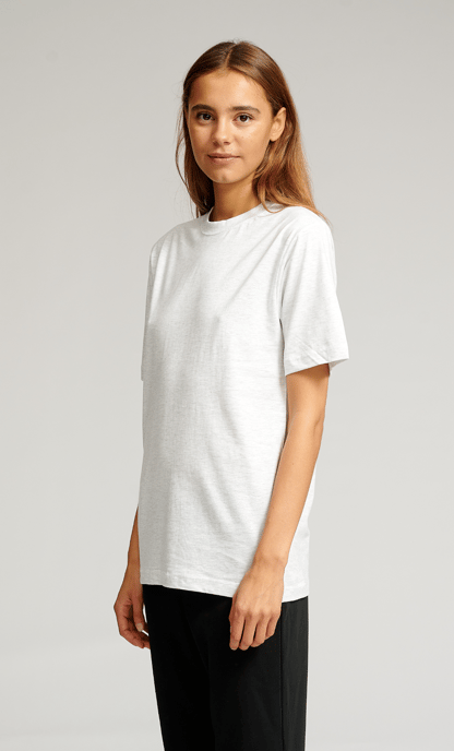 Übergroßes T-Shirt – Hellgrau Melange - Image 3