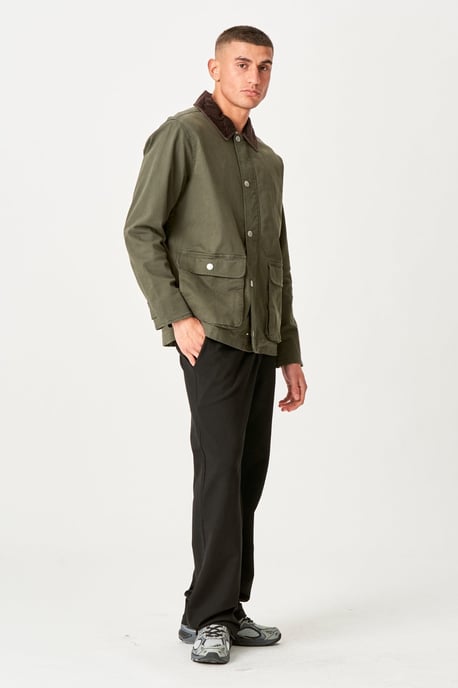 Twill-Jacke – Dunkeloliv - Image 4