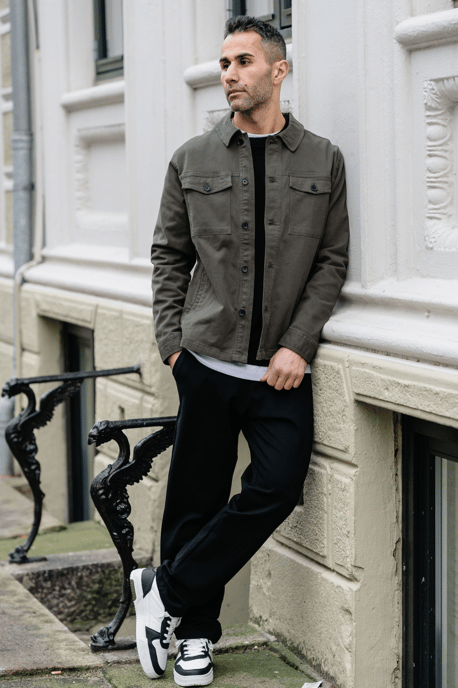 Twill-Overshirt – Dunkeloliv - Image 5