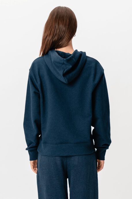 Schwerer Kapuzenpullover – Heather Navy - Image 6
