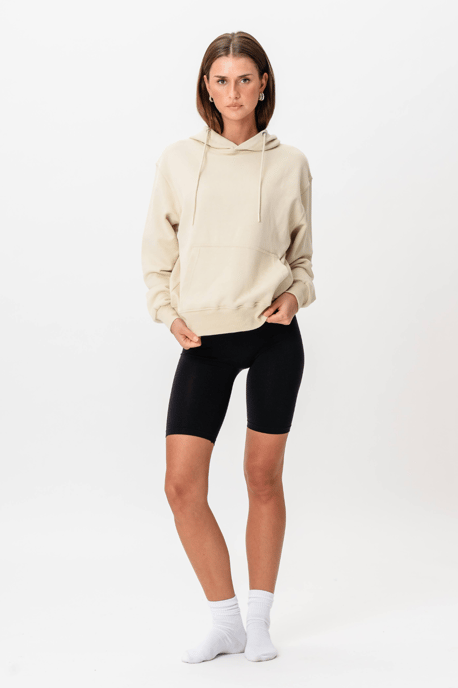 Schwerer Kapuzenpullover – Beige - Image 3