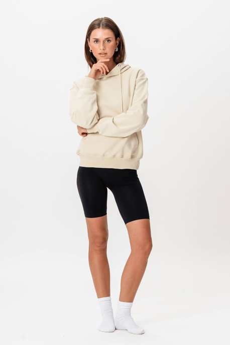 Schwerer Kapuzenpullover – Beige - Image 4
