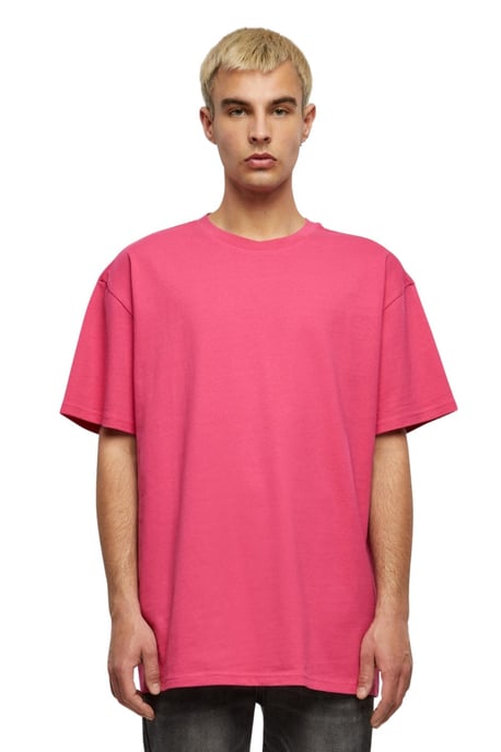 Schweres übergroßes T-Shirt – Hibiskus Pink - Image 1