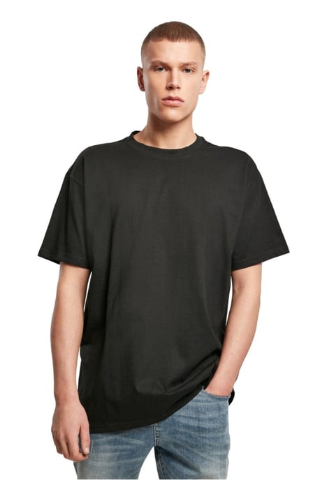 Schweres, übergroßes T-Shirt – Schwarz - Image 1