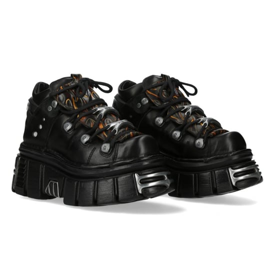 New Rock M-106N-C86 Gothic-Stiefeletten aus schwarzem Flammenleder mit Plateau - Image 3